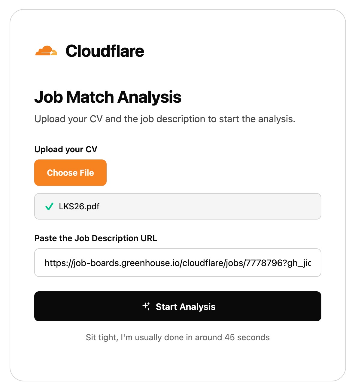 Candidate Intelligence job match upload screen