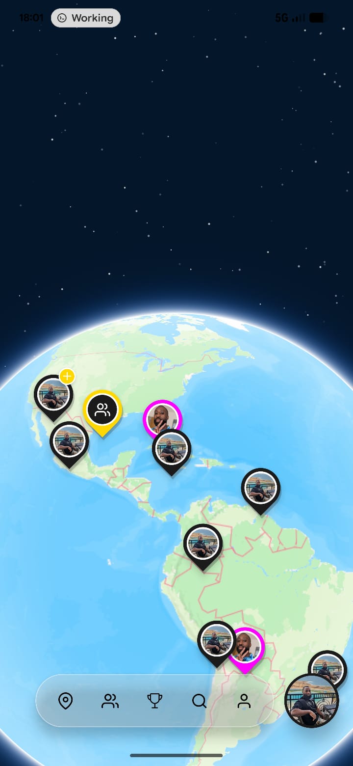 Pinr mobile app map screen
