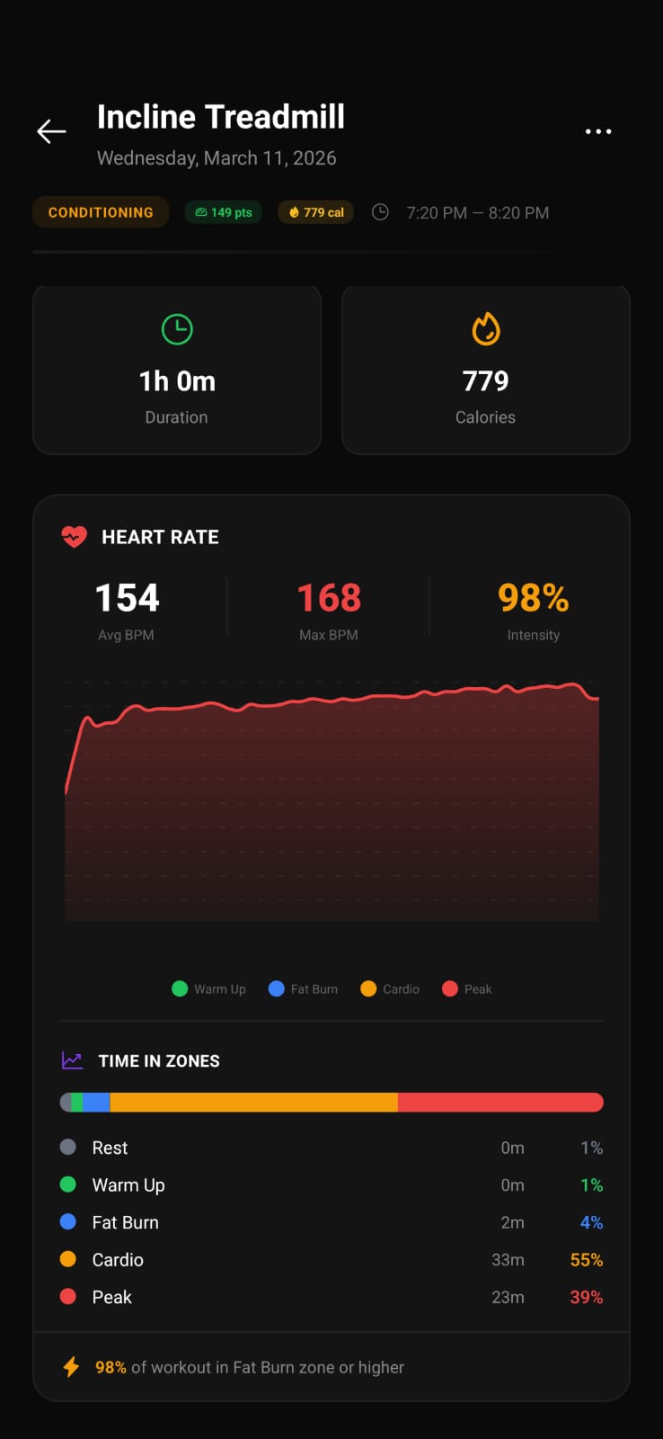Ryval mobile app workout detail screen