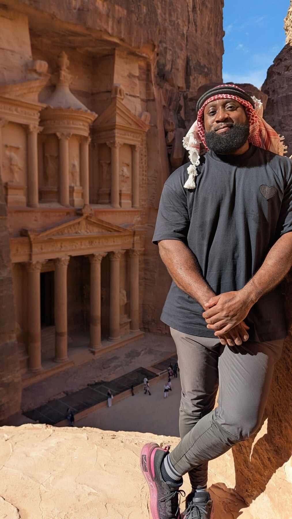 Lee Sam standing in front of Petra